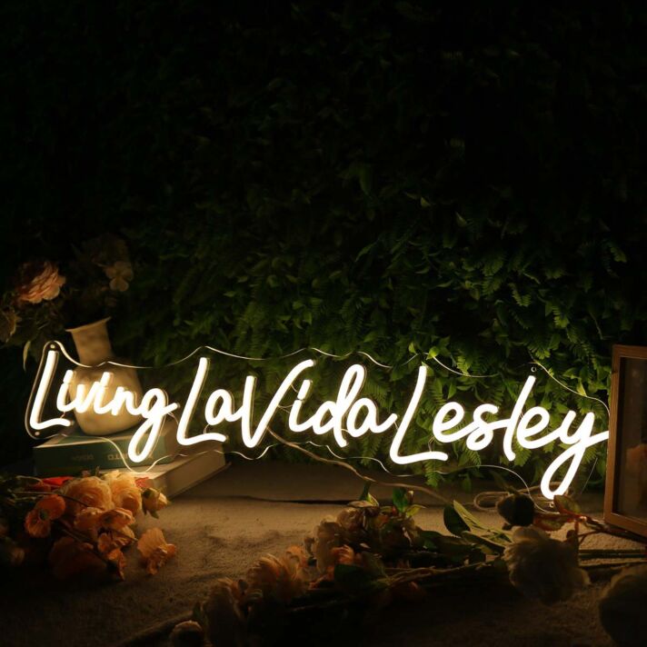 Living La Vida Lesley Yellow Neon Sign