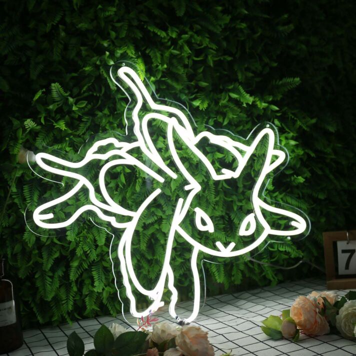 Eevee White Neon Sign