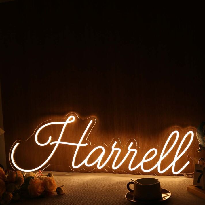 Harrell Yellow Neon Sign