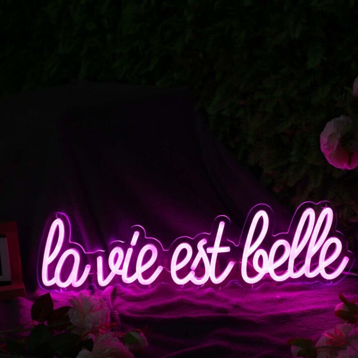La Vie Est Belle Pink Neon Sign