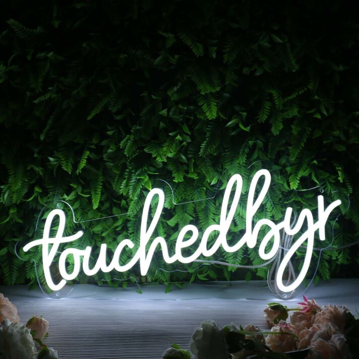 Touchedbyr White Neon Sign