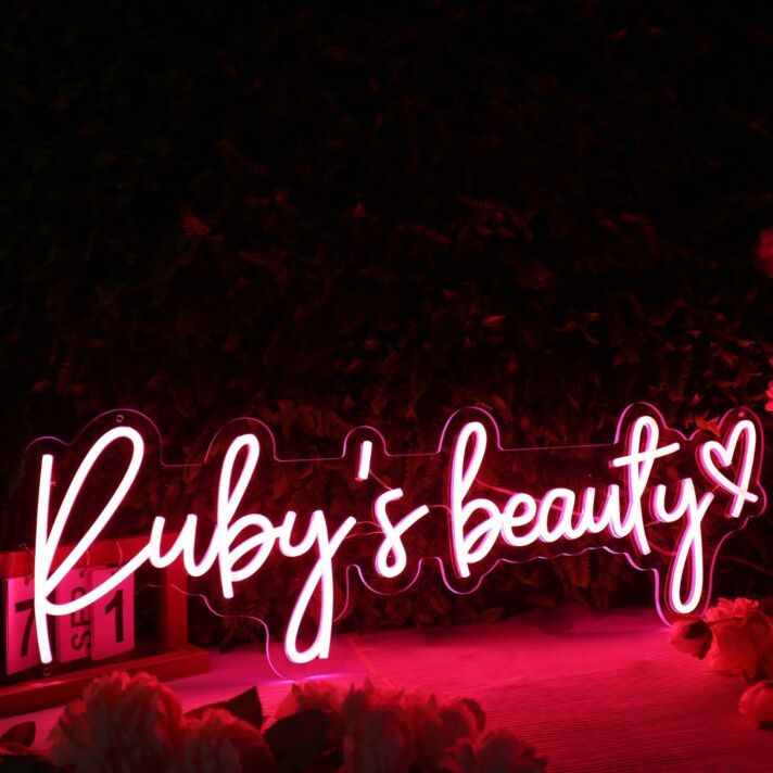 Rubys Beauty Red Neon Sign