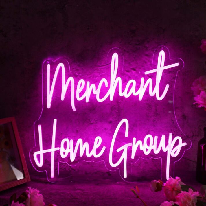 Merchant Home Group Purple Neon Sign