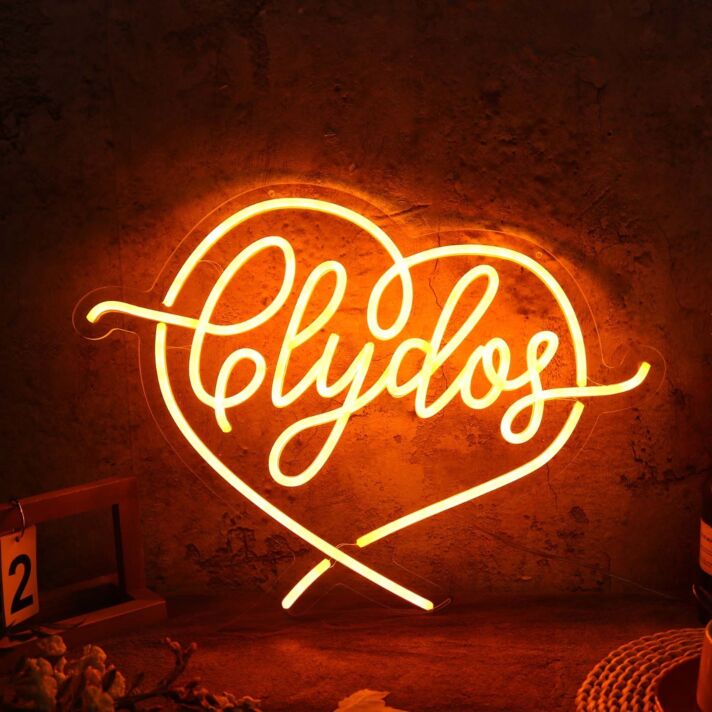 Clydos Orange Neon Sign
