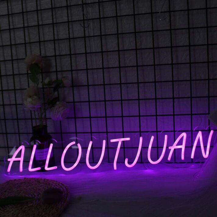 Alloutjuan Purple Neon Sign