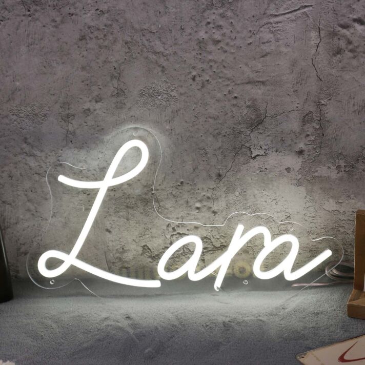 Lara White Neon Sign