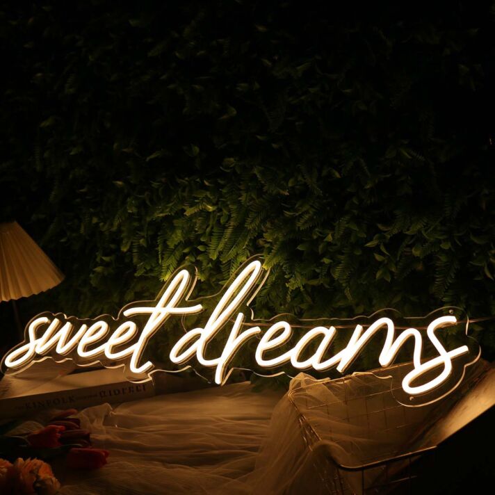 Sweet Dreams Yellow Neon Sign