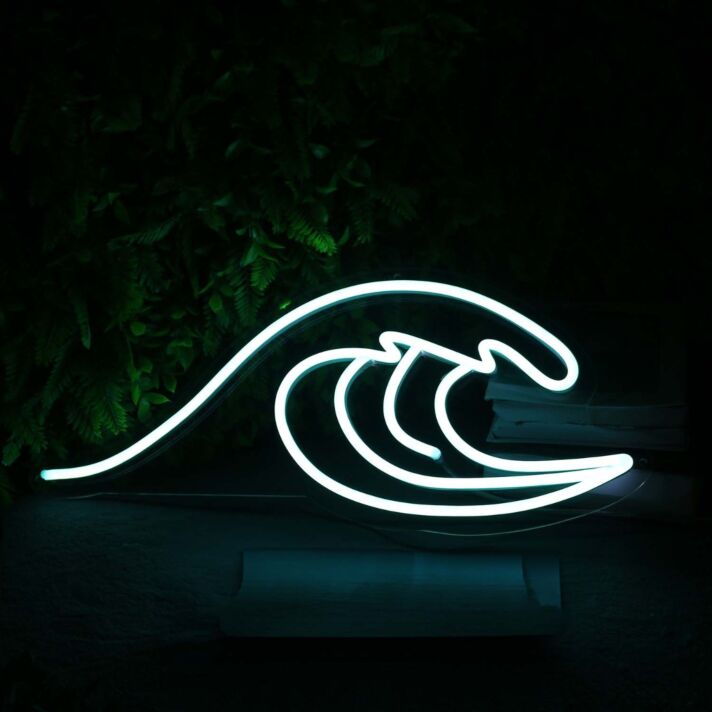 Sea Waves White Neon Sign