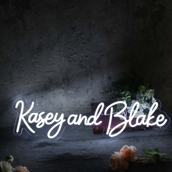 Kasey And Blake White Neon Sign