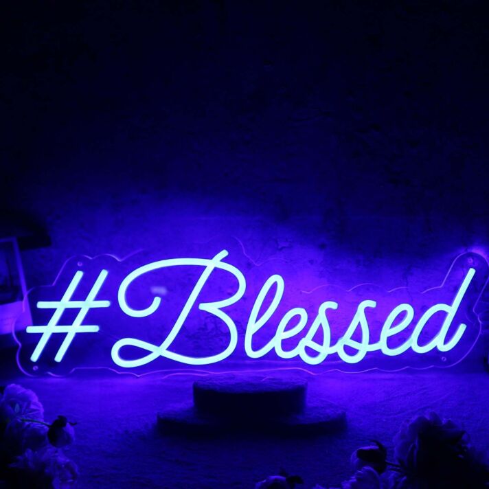 Blessed Blue Neon Sign