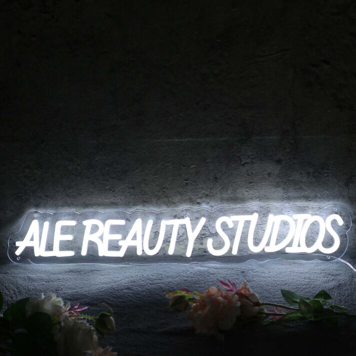 Ale Beauty Studios White Neon Sign