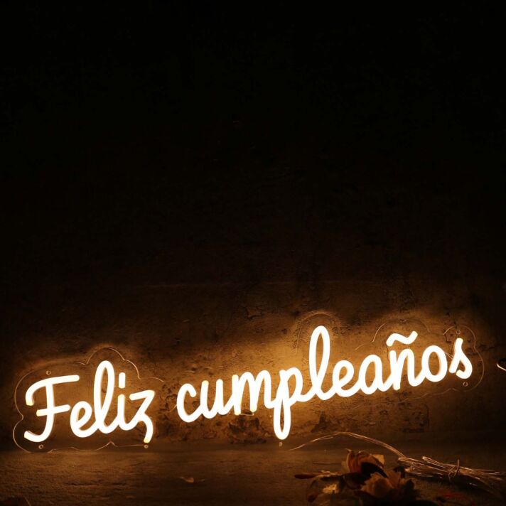 Feliz Cumpleanos Yellow Neon Sign