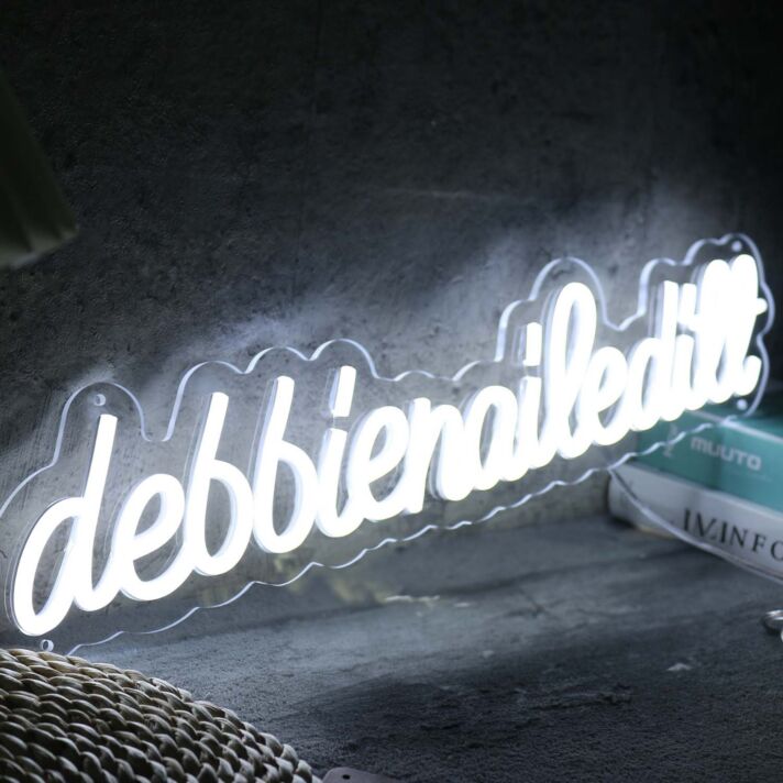 Debbienaileditt White Neon Sign