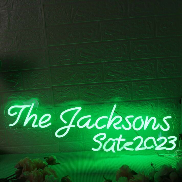 The Jacksons EST 2023 Green Neon Sign