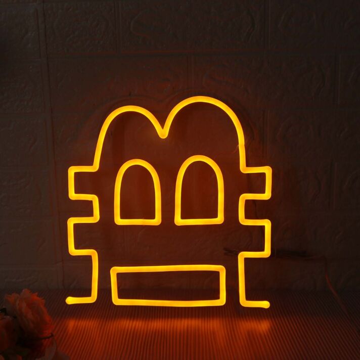 Baht Currency Symbol Yellow Neon Sign