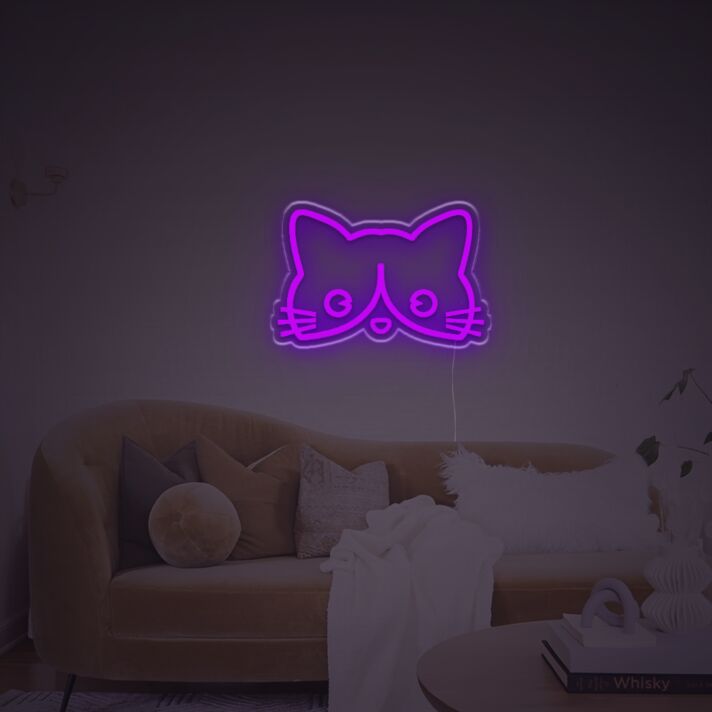 Cuty Cat Head LED Neon Sign