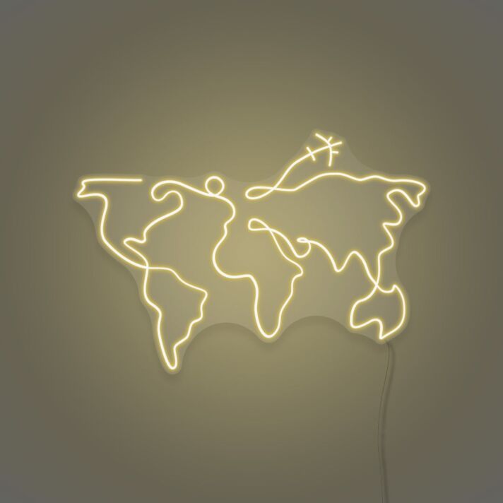 World map LED neon sign