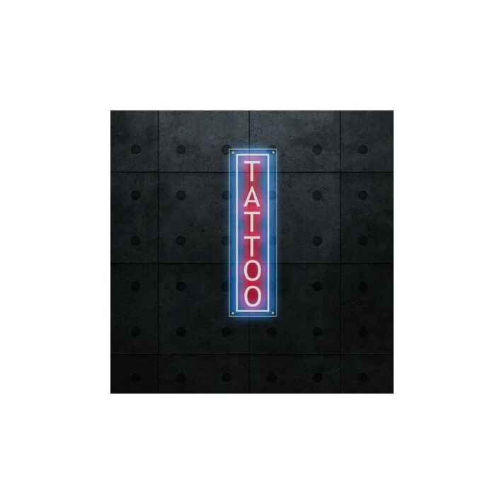 custom  red and deep blue 25" Vertical Tattoo LED Neon Sign