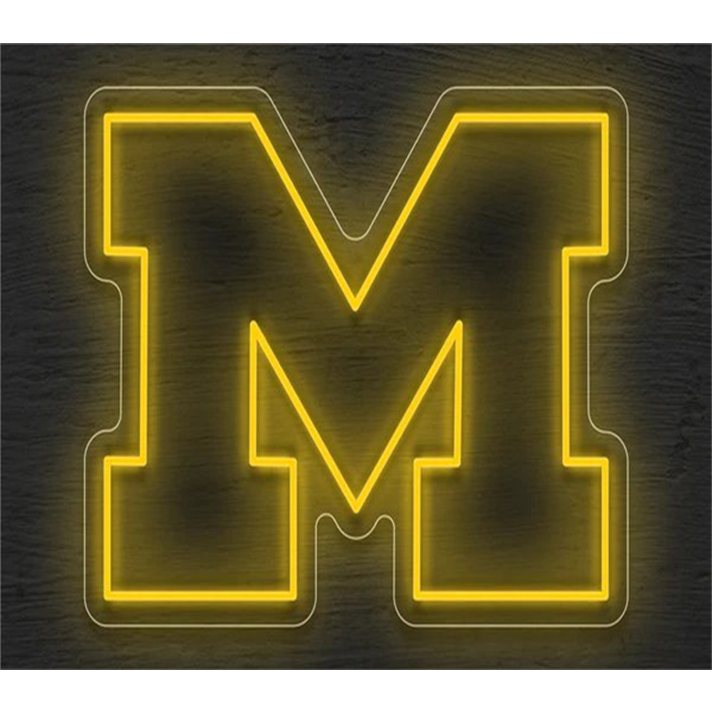 Brighten Up Game Days and Sports Bars with Michigan Block M Logo LED Neon Sign