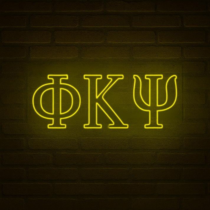 Phi Kappa Psi ΦΚΨ LED Neon Sign Ideal for Campus Pride and Fraternity Decor