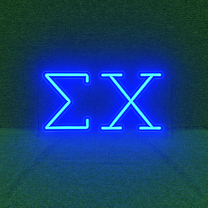 Sigma Chi ΣΧ LED Neon Sign for Brotherhood Events and Fraternity Decor