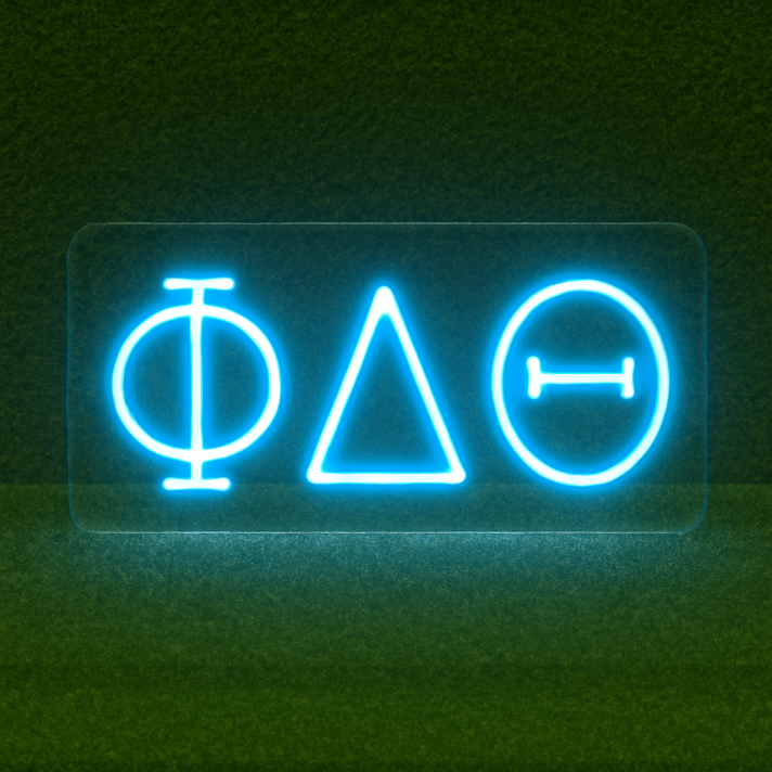Phi Delta Theta ΦΔΘ LED Neon Sign Celebrating Brotherhood and Lifelong Friendship