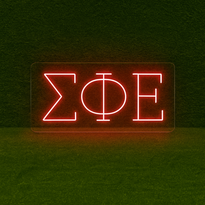 Sigma Phi Epsilon ΣΦΕ LED Neon Sign Celebrating Brotherhood and Wisdom