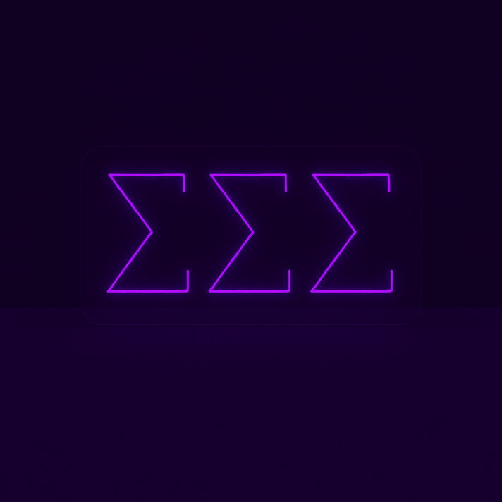 Sigma Sigma Sigma ΣΣΣ LED Neon Sign Showcasing Sisterhood and Sorority Spirit