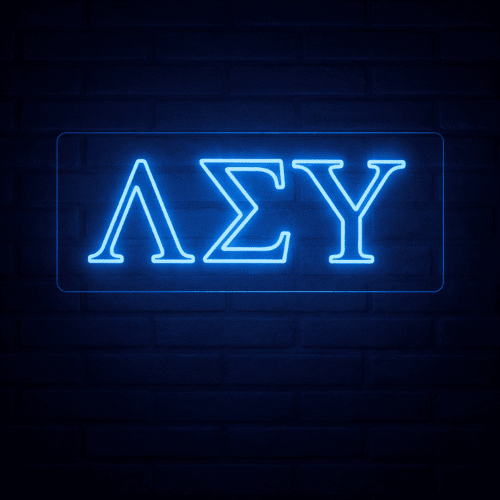 Lambda Sigma Upsilon ΛΣΥ LED Neon Sign Celebrating Brotherhood and Culture