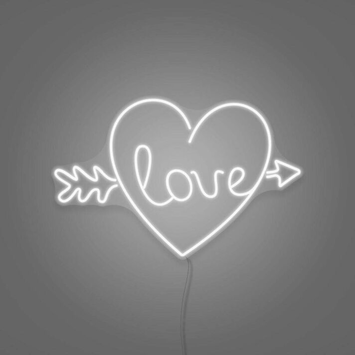Arrow Heart Love Custom Neon Sign
