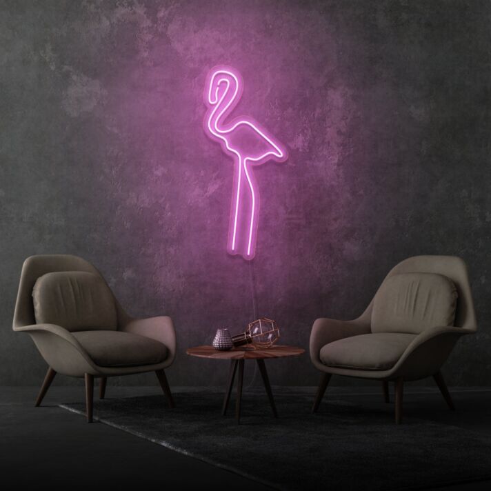 Flamingo room neon sign