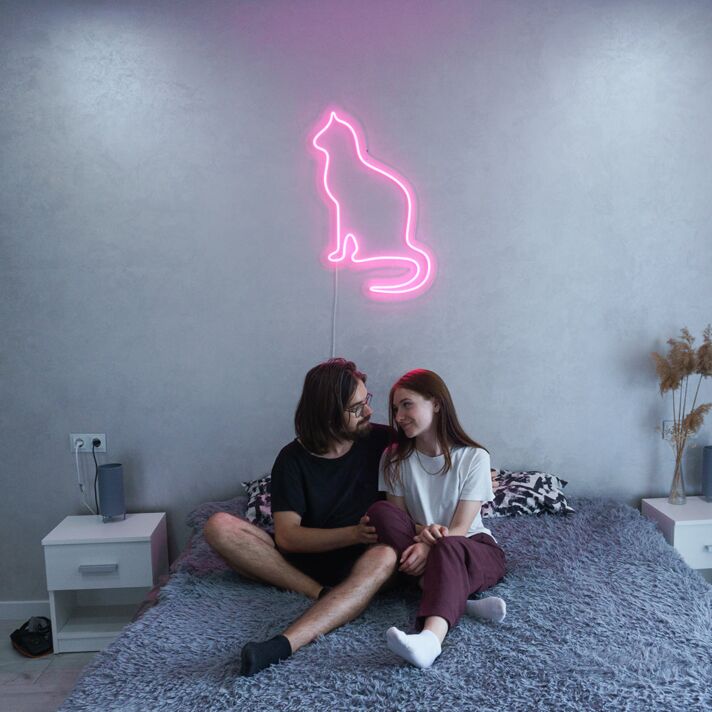 Cat silhouette LED neon sign