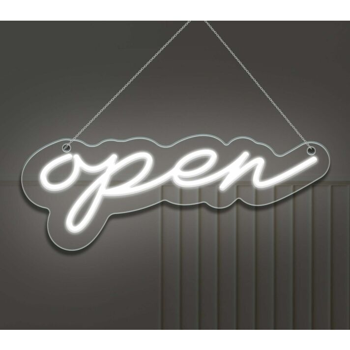 Open Neon Sign Welcoming Glow for All
