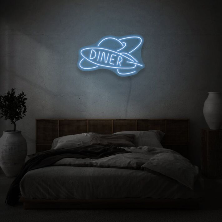 Customize Diner in Space Neon Out-of-this-World Eating Experience