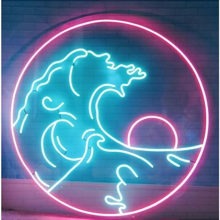Sea Sun Waves Neon Sign