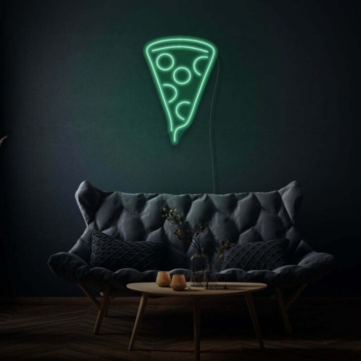 Vertical Piece Of Pizza Neon Unique Foodie Love