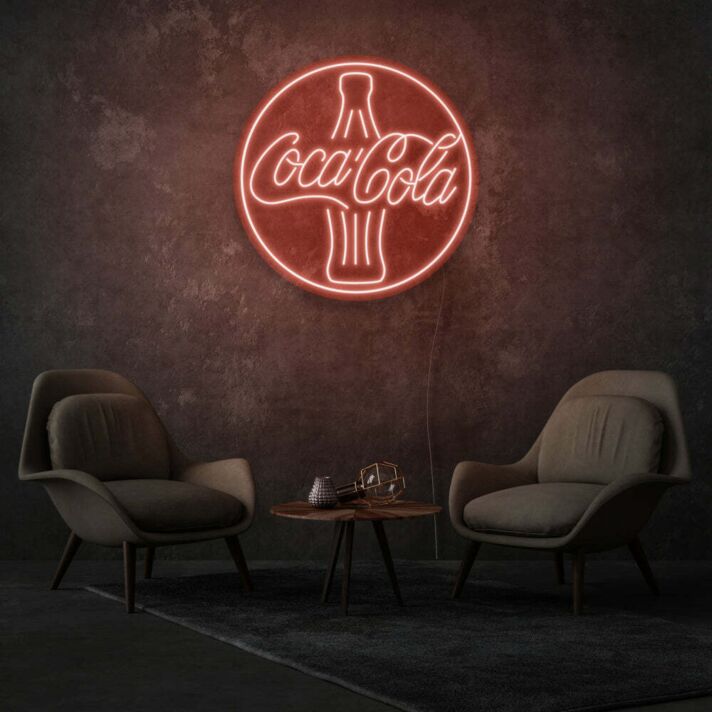 Customize Round CocaCola Neon Iconic Beverage Brand