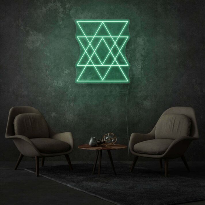 Geometric Triangles Neon Contemporary and Artistic