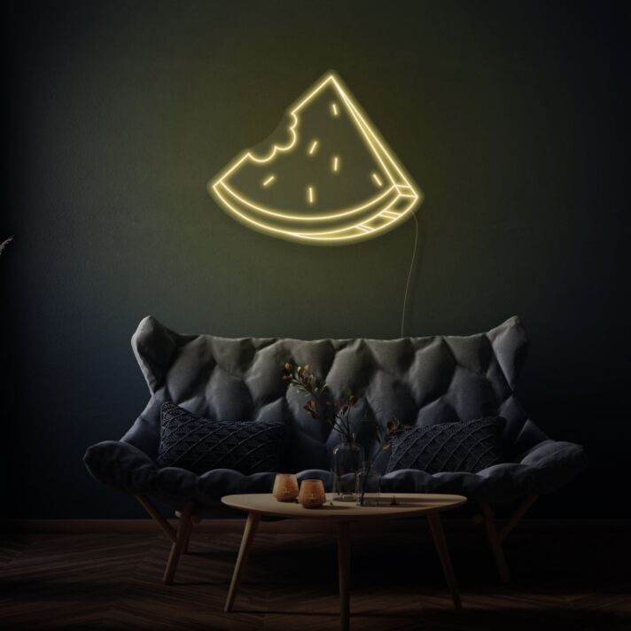 Bitten Watermelon Neon Summer Vibes and Freshness