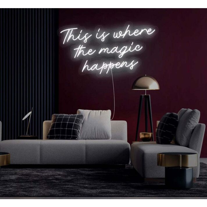 This is where the magic happens Neon Sign Enchanting Atmosphere