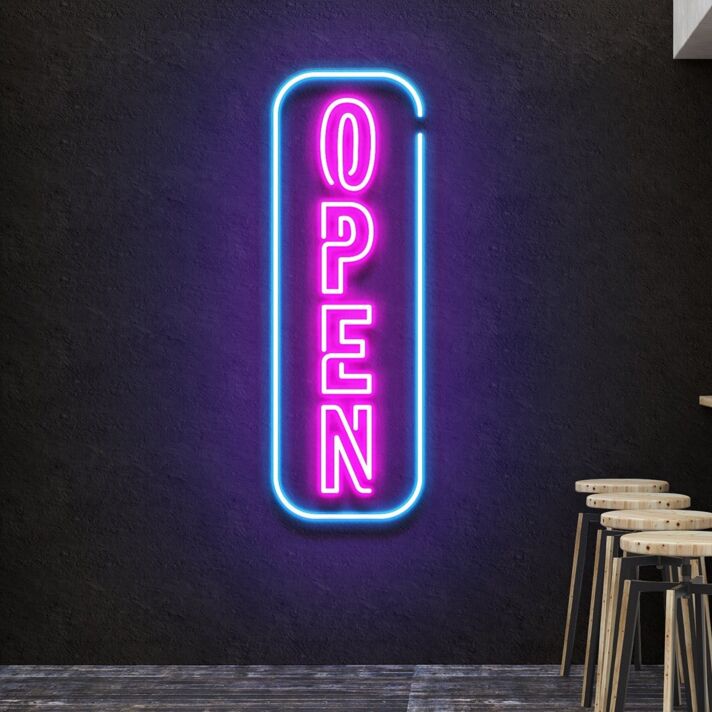 OPEN Neon Sign Welcome for Visitors and Guests