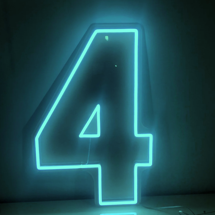 Number 4 LED Neon Sign