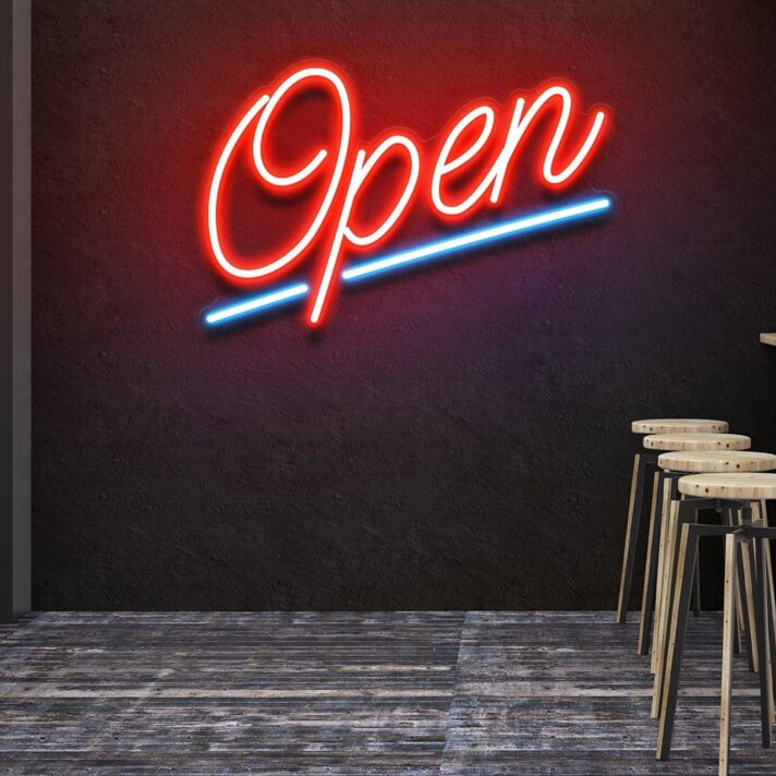 Open-2 Neon Light Contemporary Design for Businesses