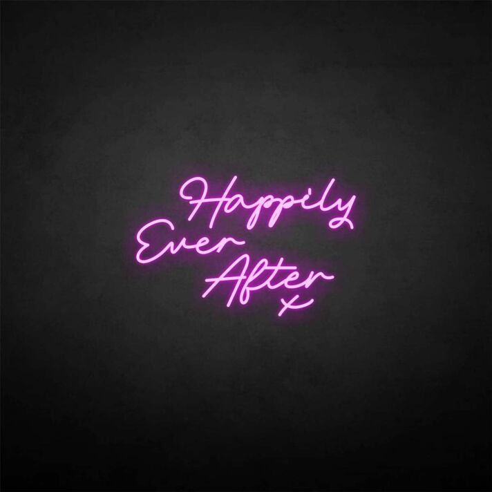 'Happy ever after X' neon sign