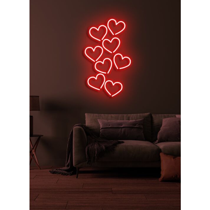Hearts Neon Sign Love and Romance in Radiant Light