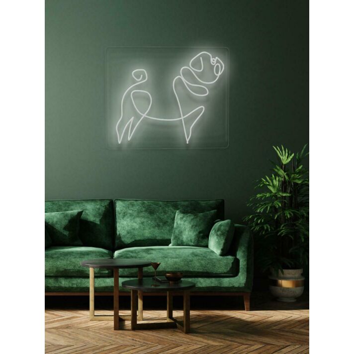 Pug Neon Quirkiness and Charm in a Bright Display