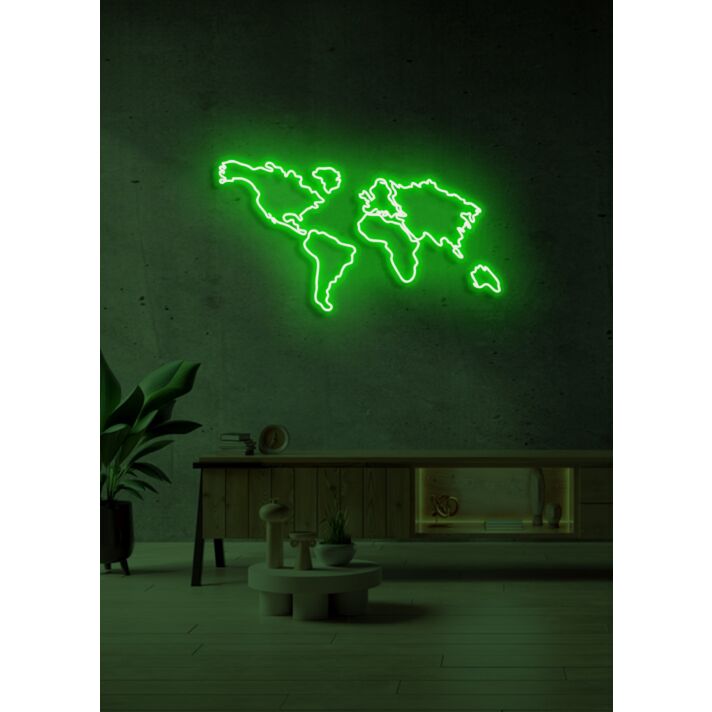 World map Neon Adventure Awaits in Glowing Lines