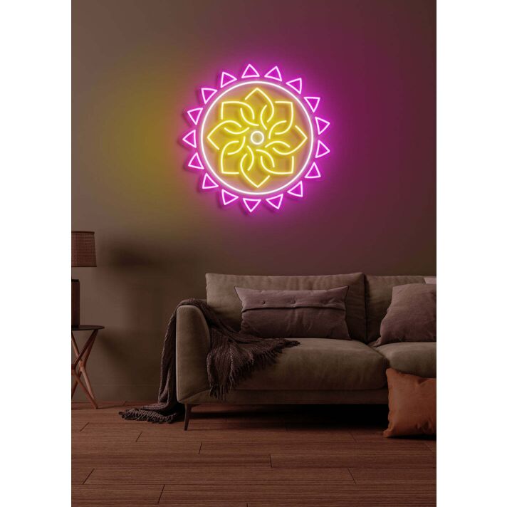 Yoga flower Serene Neon Bloom for Peaceful Spaces