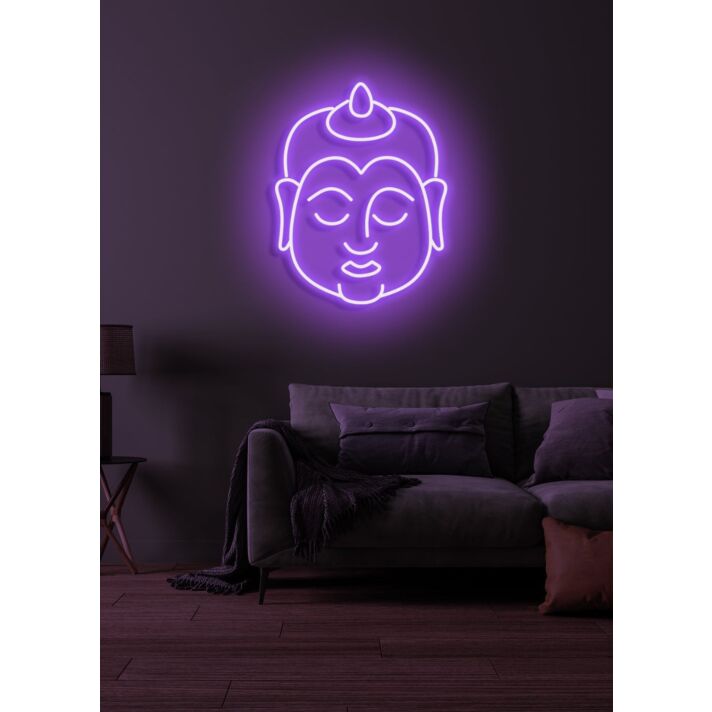 Buddha Neon Serene Illumination Reflecting Peace and Enlightenment