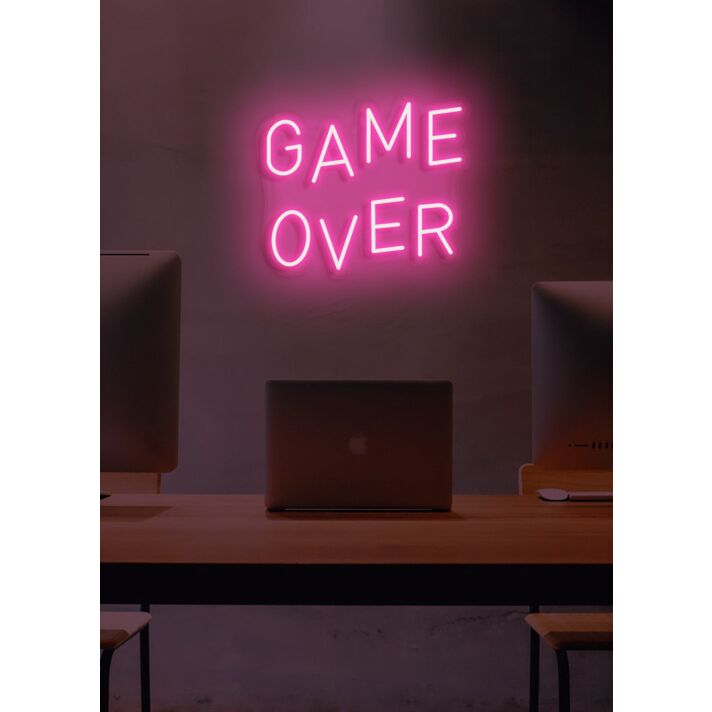 Game Over Neon Sign Off for the End of a Challenge